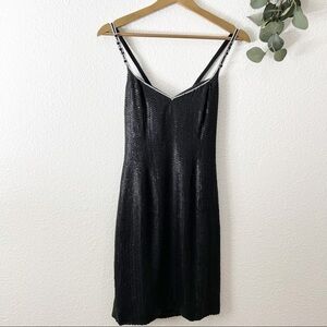 Neil Bieff Designer Vintage 100% Silk Sequence Evening/Cocktail Dress- SM